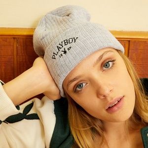 2/$25 Playboy by Pacsun 1953 Grey Beanie